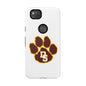 Phone Case — Maroon & Gold Paw Print with DS Monogram