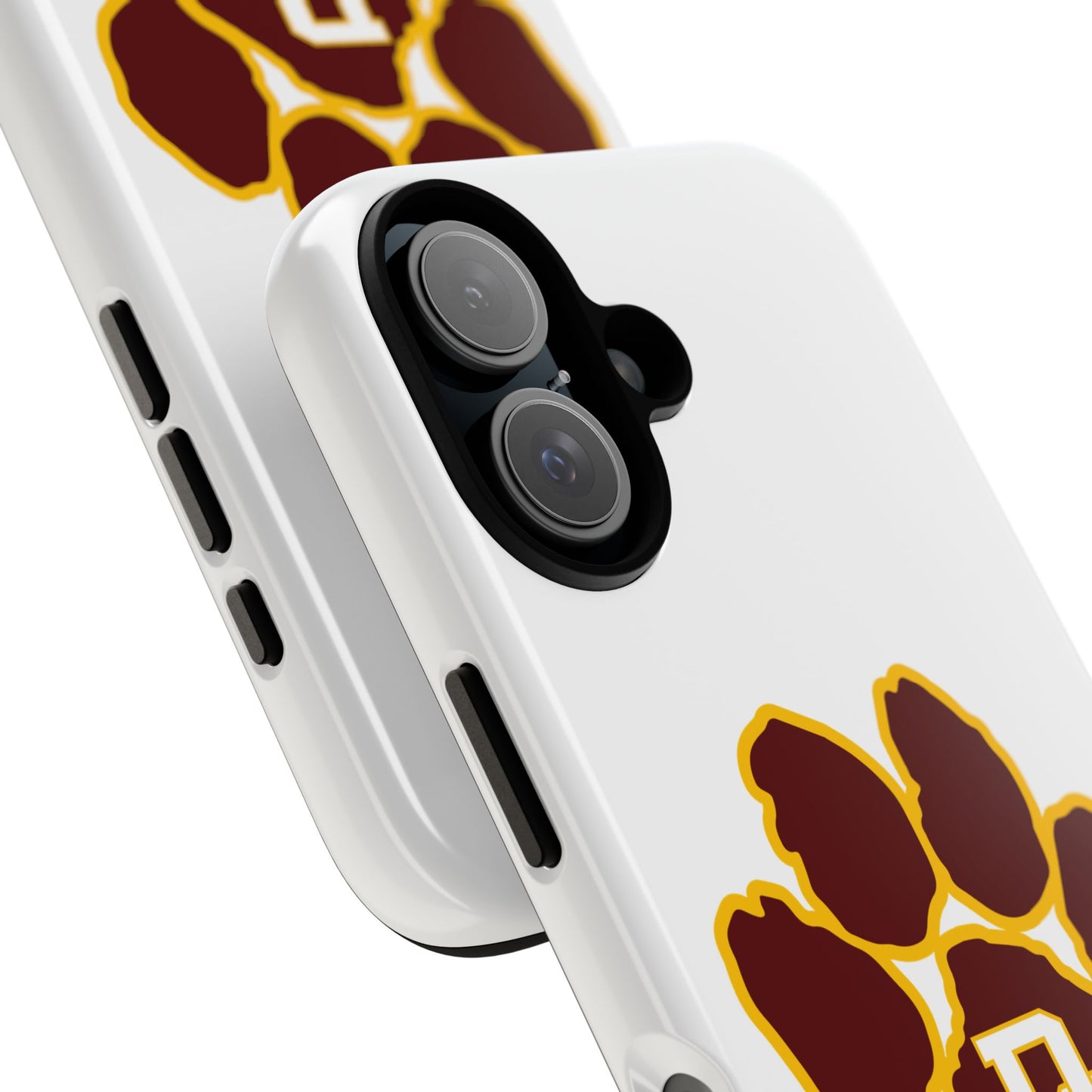 Phone Case — Maroon & Gold Paw Print with DS Monogram