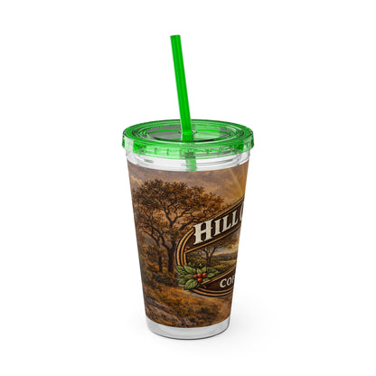 Hill Country Coffee Company 16oz Tumbler with Straw — Iced Coffee Travel Cup