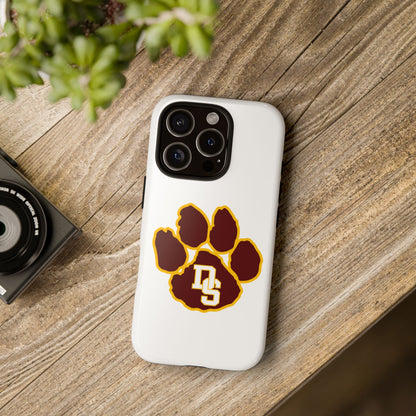 Phone Case — Maroon & Gold Paw Print with DS Monogram