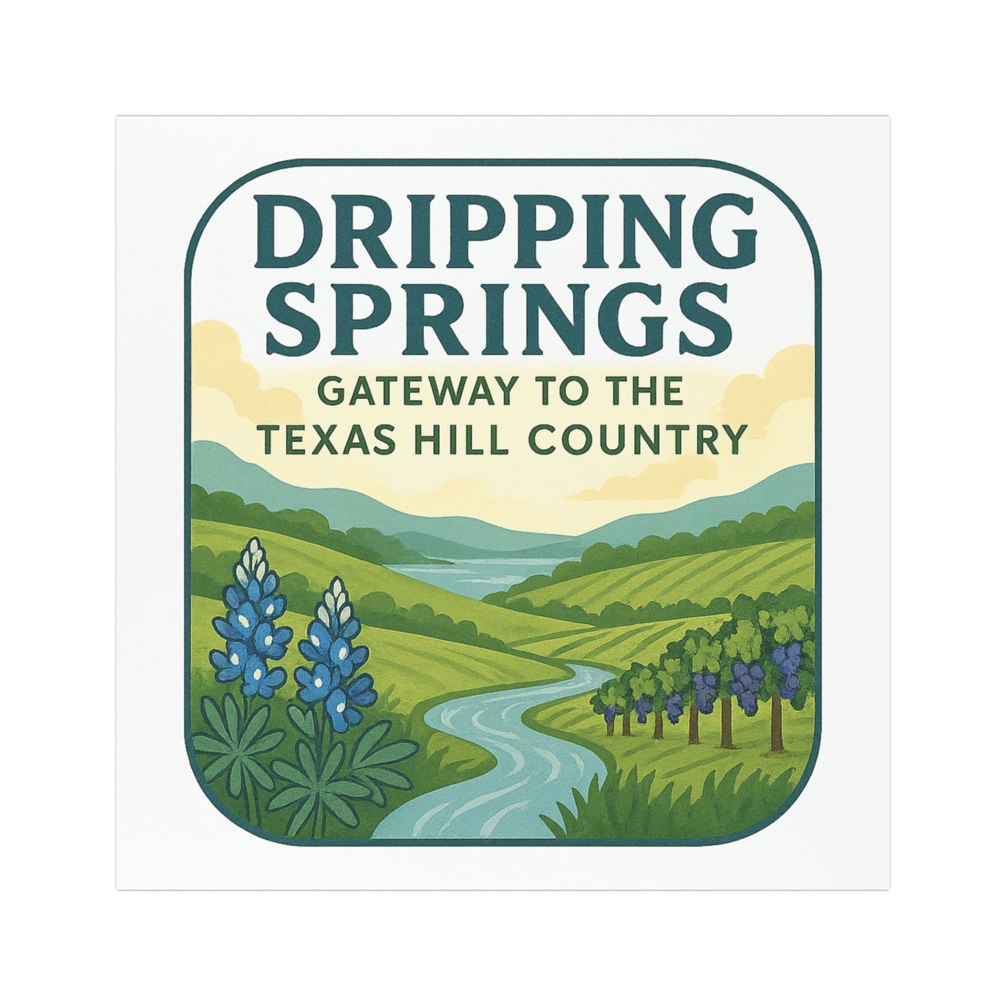 Dripping Springs Texas Hill Country Car Magnet