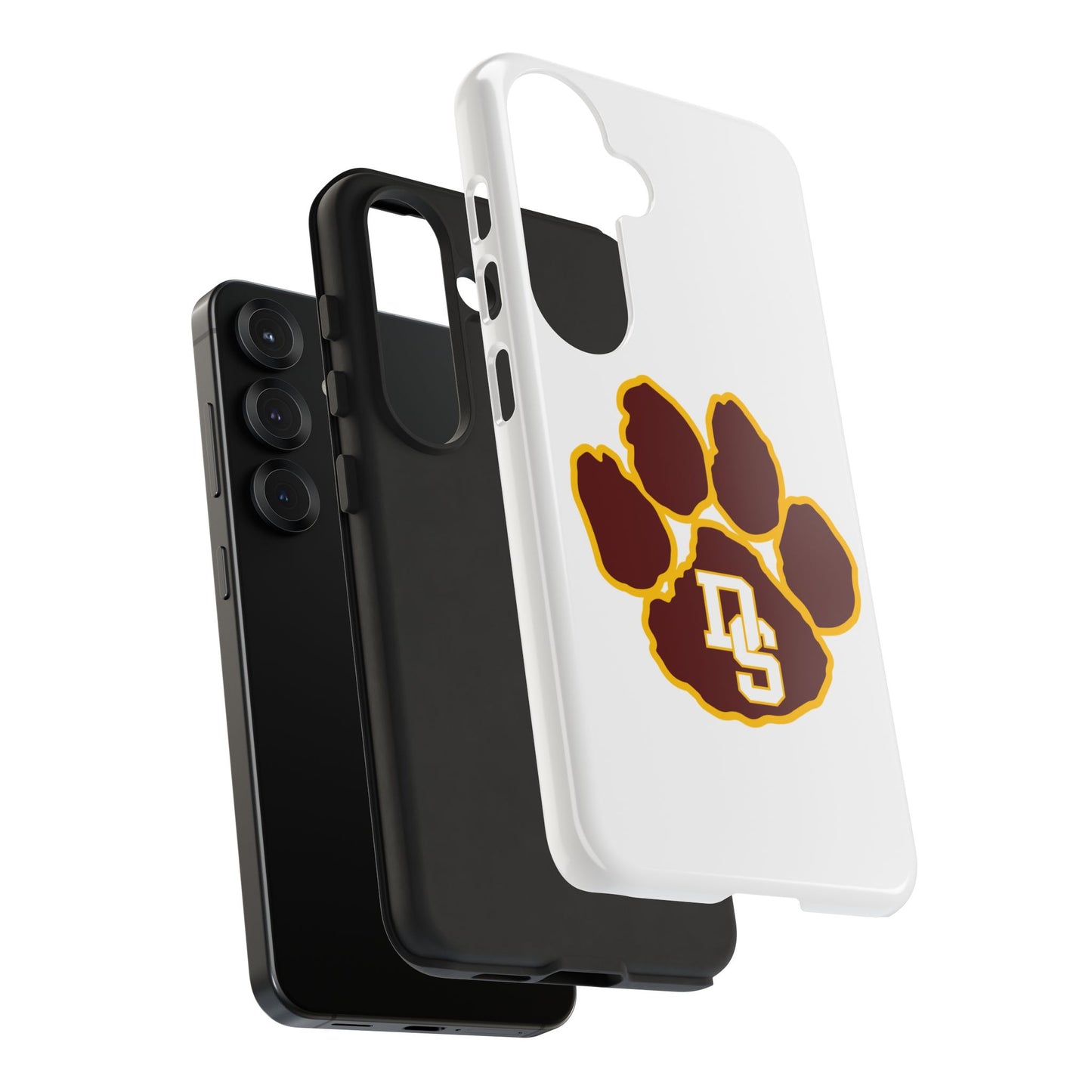 Phone Case — Maroon & Gold Paw Print with DS Monogram