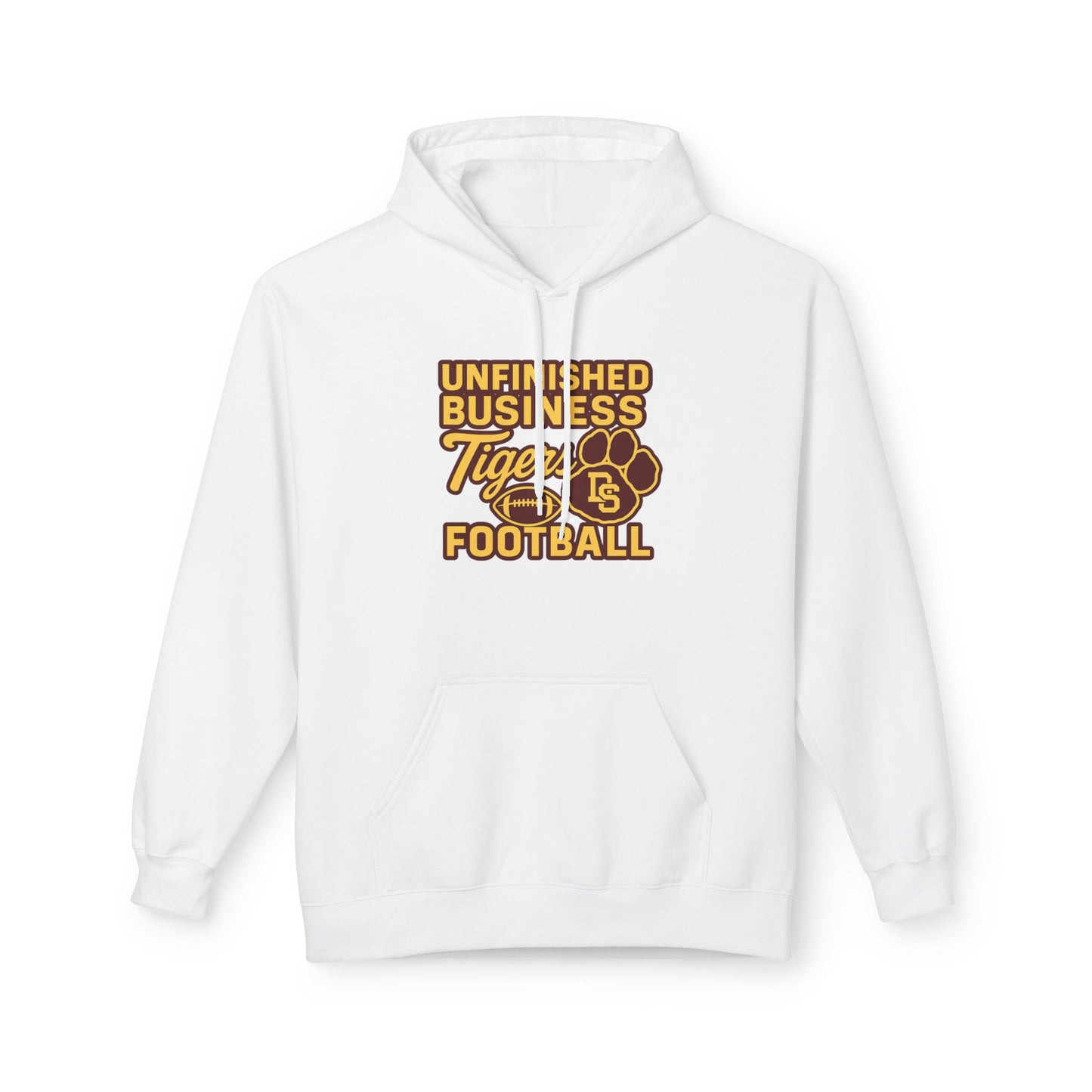 "Unfinished Business TIGER FOOTBALL"  Unisex Midweight Softstyle Fleece Hoodie - 6 color options