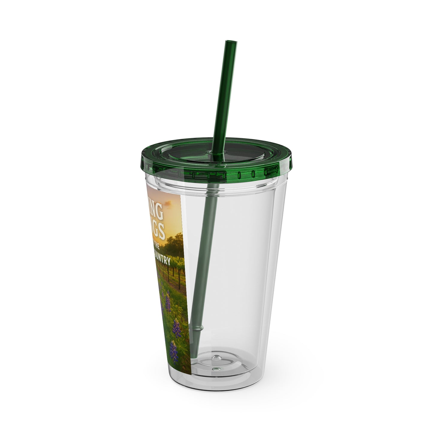 Hill Country Sunsplash Tumbler with Straw, 16oz - Perfect for Walks, Workouts, Gifts & School, Customizable Design for Everyone