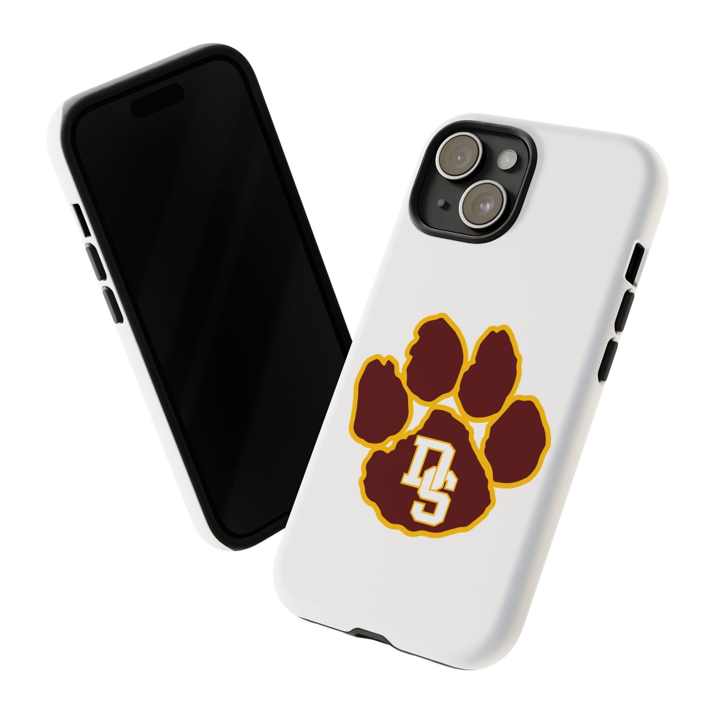 Phone Case — Maroon & Gold Paw Print with DS Monogram