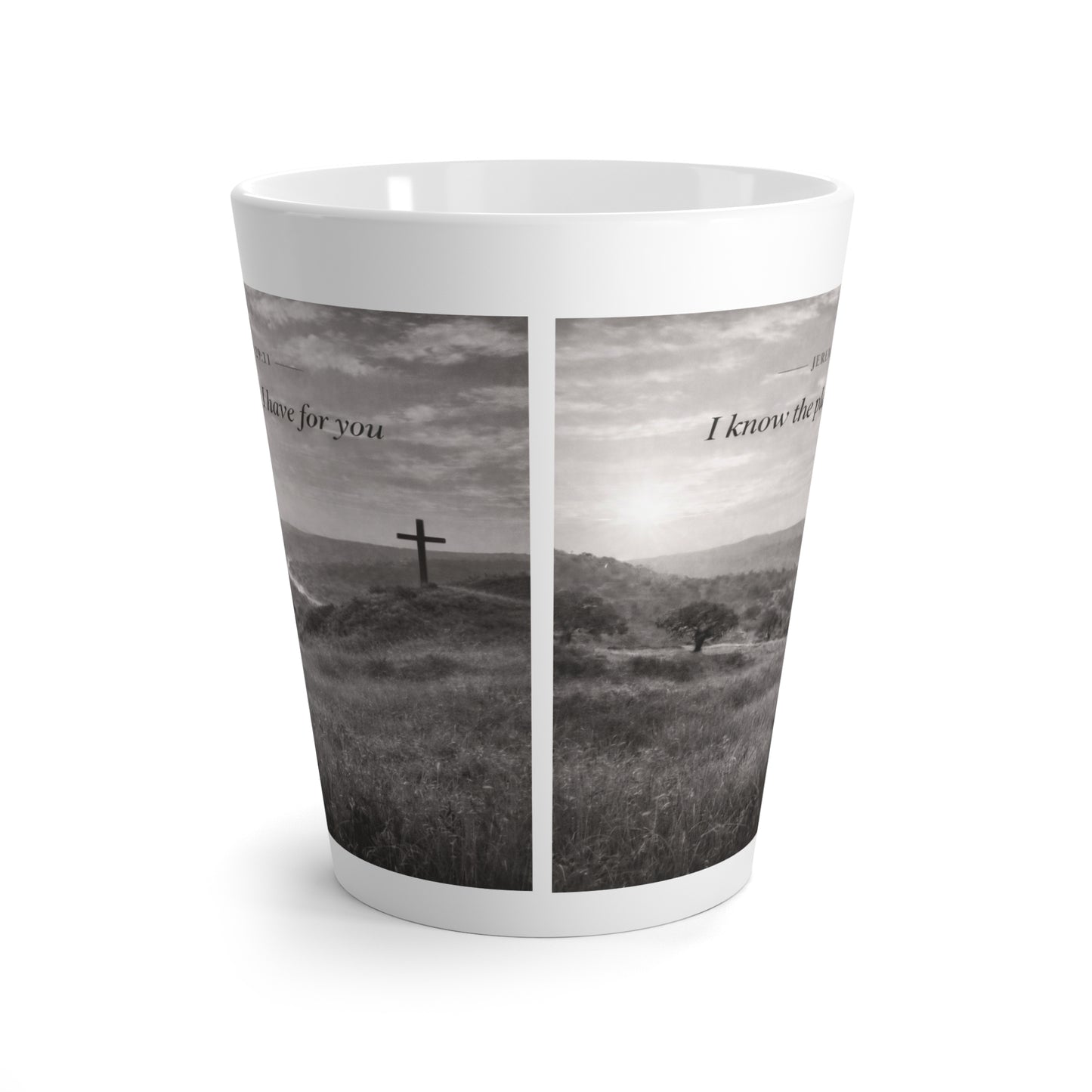 Latte Mug  Jeremiah 29:11  Inspirational Cross