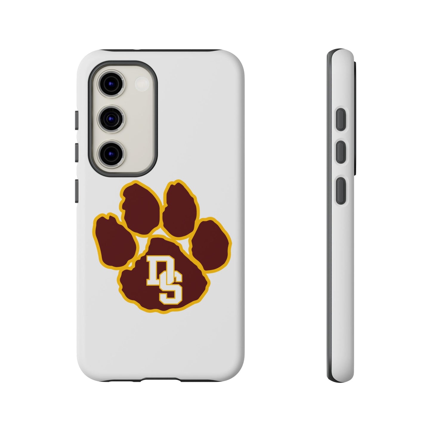 Phone Case — Maroon & Gold Paw Print with DS Monogram