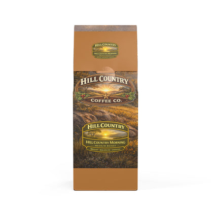 Hill Country Coffee Co. packaging on a white background