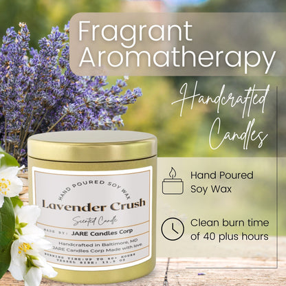 Lavender Crush Jasmine, Neroli, Banana - Soy Wax Scented Candle