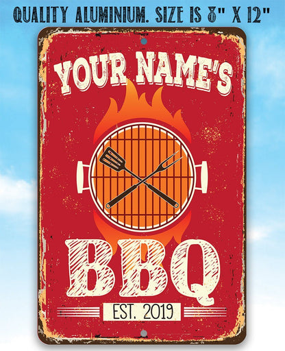 Personalized - BBQ -  Metal Sign